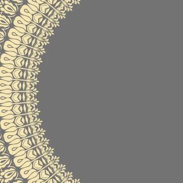 Floral Modern Round Frame Illustrazione stock