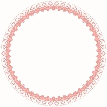 Floral Modern Round Frame Stock Illustration