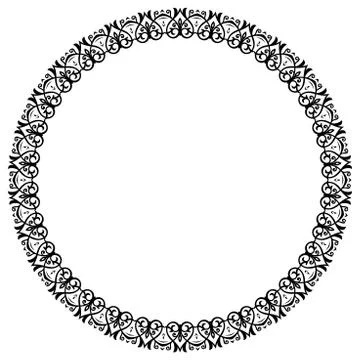 Floral Modern Round Frame Stock Illustration
