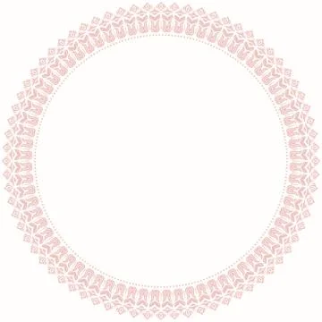 Floral Modern Round Frame Stock Illustration
