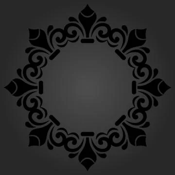 Floral Modern Round Frame Stock Illustration