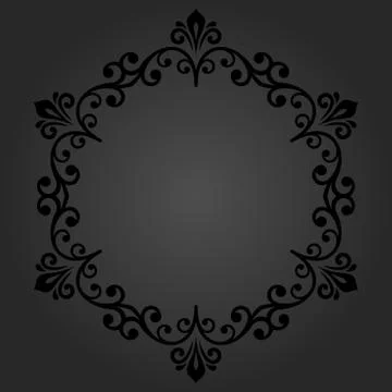 Floral Modern Round Frame Stock Illustration