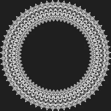Floral Modern Round Frame Stock Illustration