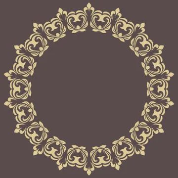 Floral Modern Round Frame 스톡 일러스트
