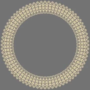 Floral Modern Round Frame Stock Illustration
