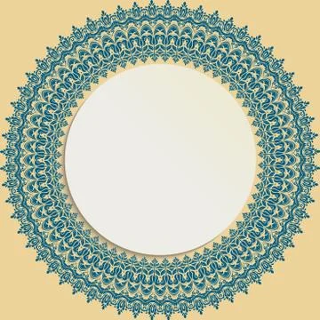 Floral Modern Round Frame Stock Illustration