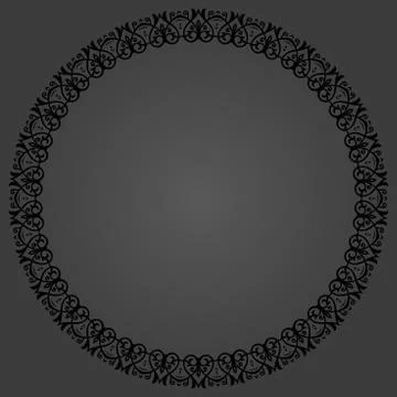 Floral Modern Round Frame Illustrazione stock