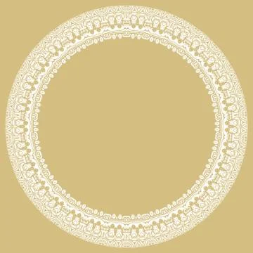 Floral Modern Round Frame Stock Illustration