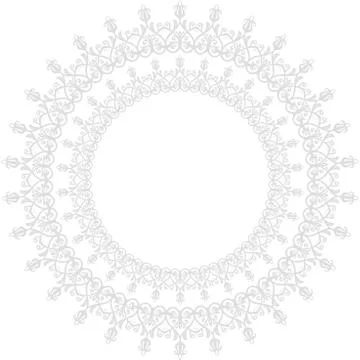 Floral Modern Round Frame Stock Illustration