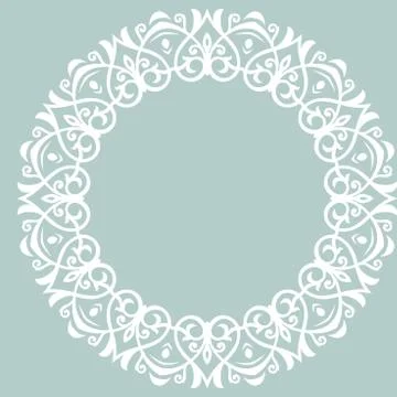 Floral Modern Round Frame Stock Illustration