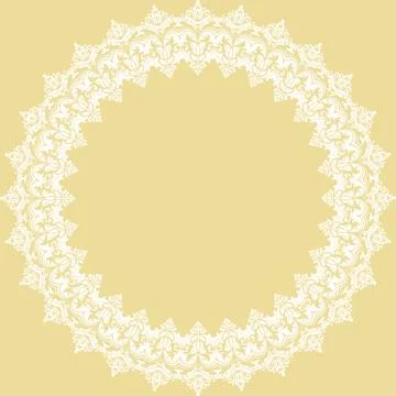 Floral Modern Round Frame Stock Illustration