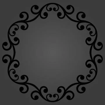 Floral Modern Round Frame 스톡 일러스트