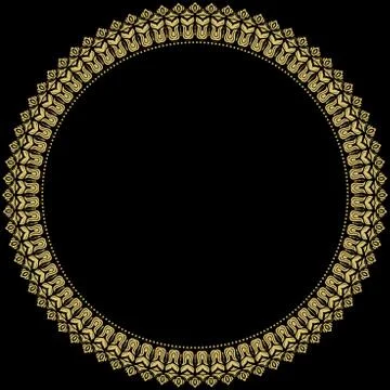 Floral Modern Round Frame Stock Illustration