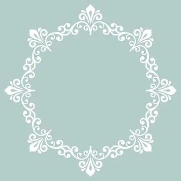 Floral Modern Round Frame Stock Illustration