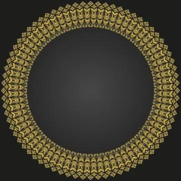 Floral Modern Round Frame Stock Illustration