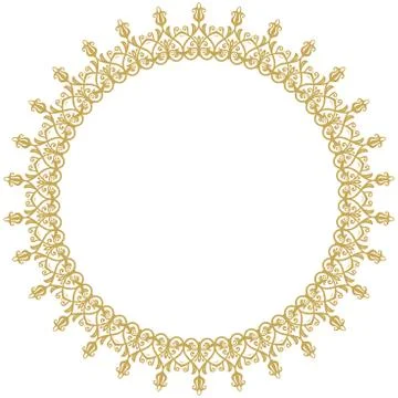 Floral Modern Round Frame Stock Illustration