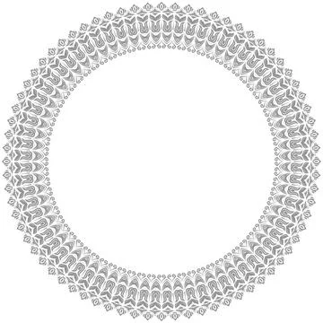 Floral Modern Round Frame 스톡 일러스트