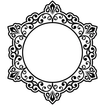Floral Modern Round Frame Stock Illustration