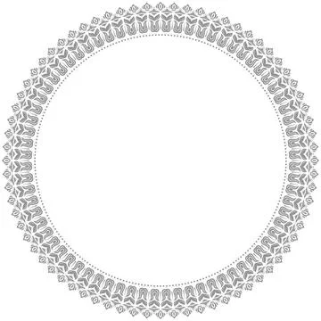 Floral Modern Round Frame Stock Illustration