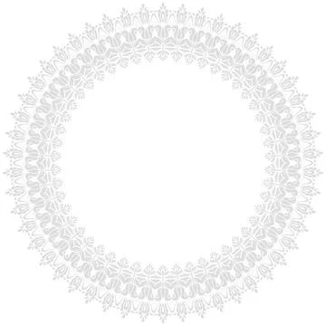 Floral Modern Round Frame 스톡 일러스트