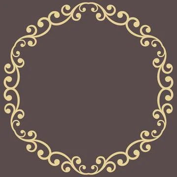 Floral Modern Round Frame Stock Illustration