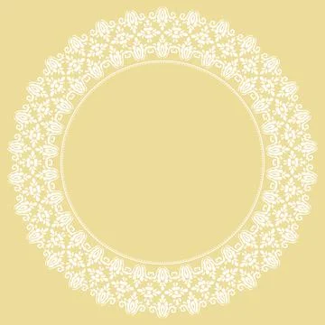 Floral Modern Round Frame Stock Illustration