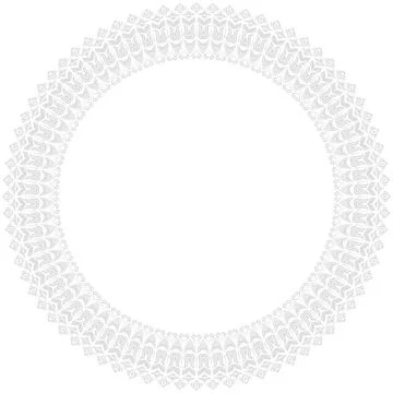 Floral Modern Round Frame Stock Illustration