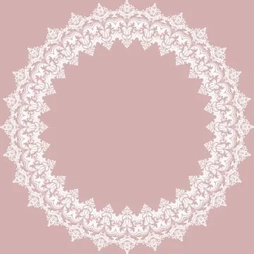 Floral Modern Vector Round Frame Illustrazione stock