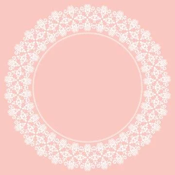 Floral Modern Vector Round Frame Stock Illustration