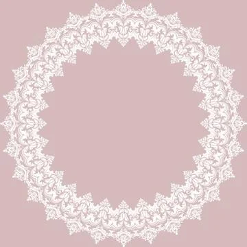 Floral Modern Vector Round Frame Illustrazione stock