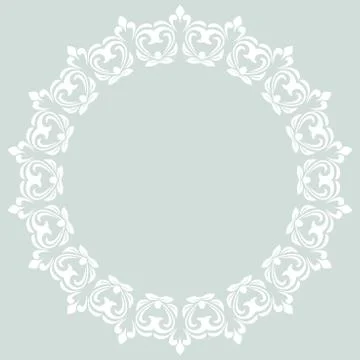 Floral Modern Vector Round Frame Stock Illustration