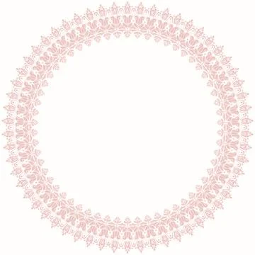 Floral Modern Vector Round Frame Stock Illustration
