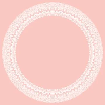 Floral Modern Vector Round Frame Stock Illustration
