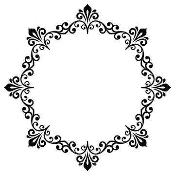 Floral Modern Vector Round Frame Stock Illustration