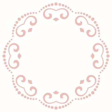 Floral Modern Vector Round Frame 스톡 일러스트