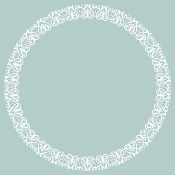 Floral Modern Vector Round Frame Stock Illustration