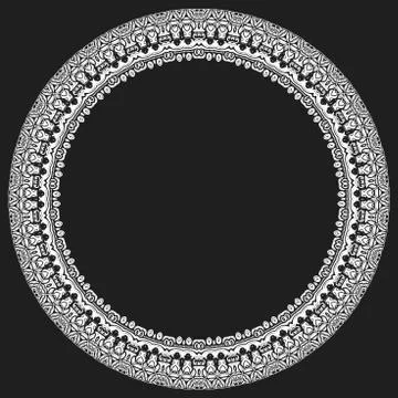 Floral Modern Vector Round Frame Stock Illustration