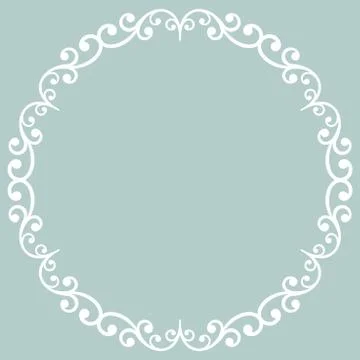 Floral Modern Vector Round Frame Illustrazione stock