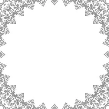 Floral Modern Vector Round Frame Stock Illustration