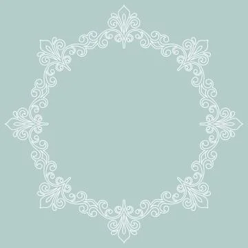 Floral Modern Vector Round Frame 스톡 일러스트