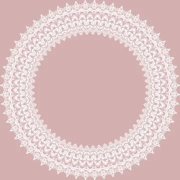 Floral Modern Vector Round Frame Stock Illustration