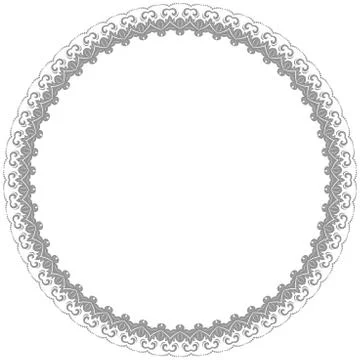 Floral Modern Vector Round Frame Stock Illustration