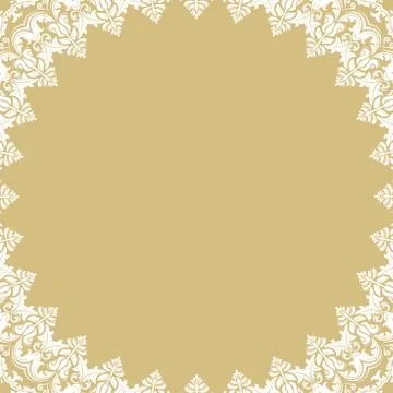 Floral Modern Vector Round Frame 스톡 일러스트