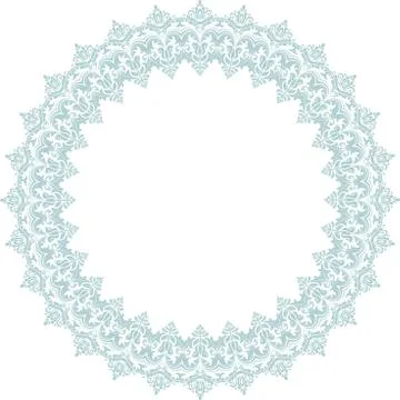 Floral Modern Vector Round Frame Stock Illustration