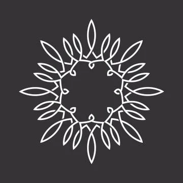 Floral monogram, design logo, frame of the ornament template Stock Illustration