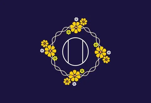 Floral monogram letter O. Initial alphabet with botanical elements. Floral .. Stock-Illustration