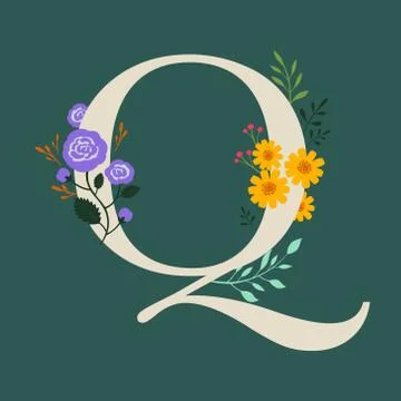 Floral monogram-Q Stock Illustration