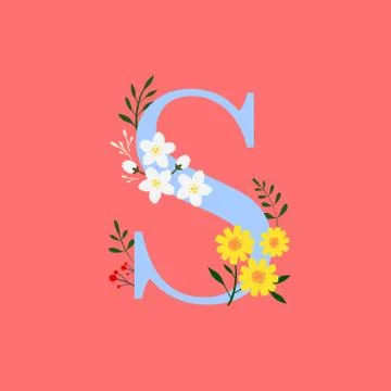 Floral monogram-S Stock Illustration