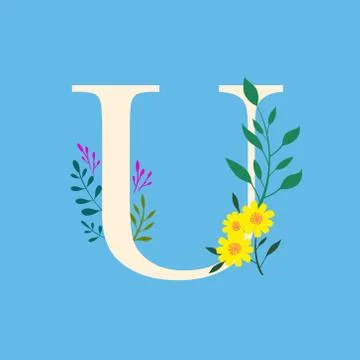 Floral monogram-U Stock Illustration