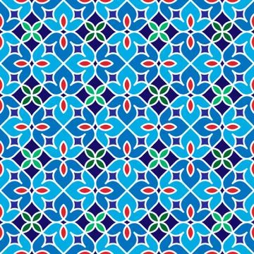 Floral Moroccan Mosaic Pattern Stock Illustration